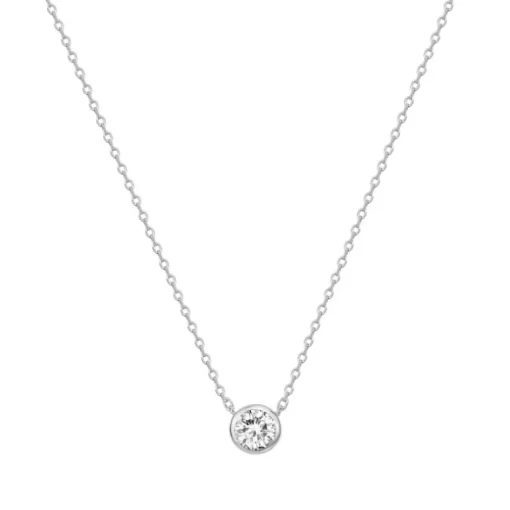 Collier Femme Solitaire ARGENT 925/1000 et Oxyde