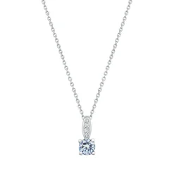 Collier Femme Solitaire ARGENT 925/1000 et Spinelle Bleue