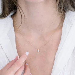 Collier Femme Solitaire ARGENT 925/1000 et Oxyde