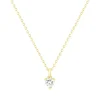 Collier Femme Solitaire Coeur PLAQUE OR Jaune et Oxyde