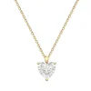 Collier Femme Solitaire Coeur OR 375/1000 Jaune et Oxyde