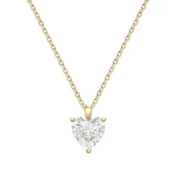 Collier Femme Solitaire Coeur OR 375/1000 Jaune et Oxyde
