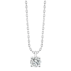 Collier Femme Solitaire EVIDENCE OR 750/1000 Blanc et Diamant 0,09 Carat CN30717DW