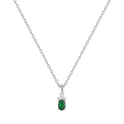 Collier Femme solitaire EDORA ARGENT 925/1000 et Spinelle