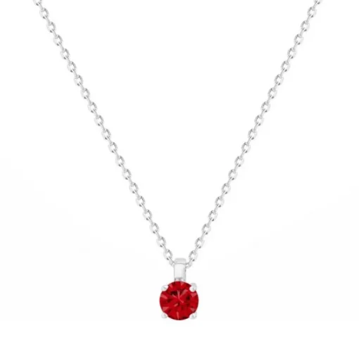 Collier Femme Solitaire EDORA ARGENT 925/1000 et Spinelle