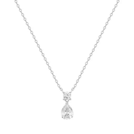 Collier Femme solitaire EDORA ARGENT 925/1000 et Oxydes