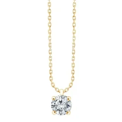 Collier Femme Solitaire EVIDENCE OR 750/1000 Jaune et Diamant 0,15 Carat CN30718D