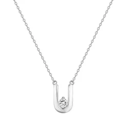 Collier Femme Solitaire EDORA ARGENT 925/1000 et Oxyde