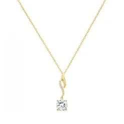 Collier femme solitaire EDORA PLAQUE OR et oxydes