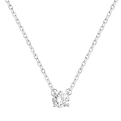 Collier Femme Solitaire OR 750/1000 Blanc et Diamant