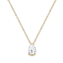 Collier Femme Solitaire OR 375/1000 Jaune et Oxydes