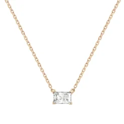 Collier Femme Solitaire OR 375/1000 Rose et Oxyde