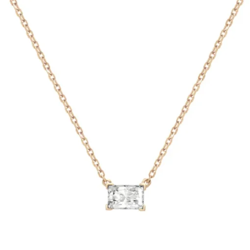 Collier Femme Solitaire OR 375/1000 Rose et Oxyde
