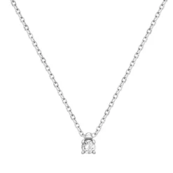 Collier Femme Solitaire OR 750/1000 Blanc et Diamant