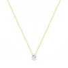 Collier Femme Solitaire PLAQUE OR Jaune et Oxyde