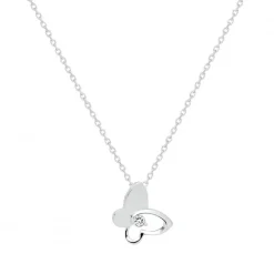 Collier Femme solitaire papillon EDORA ARGENT 925/1000 et Oxyde