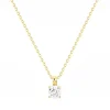 Collier Femme Solitaire PLAQUE OR Jaune et Oxyde