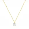 Collier Femme Solitaire PLAQUE OR Jaune et Oxyde