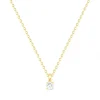 Collier Femme Solitaire PLAQUE OR Jaune et Oxyde