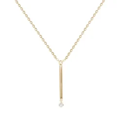 Collier Femme Solitaire Essentielle La Garçonne PLAQUE OR et Diamant