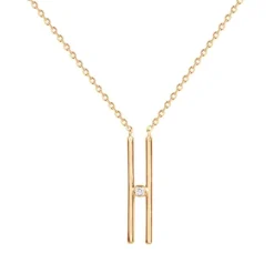 Collier Femme Solitaire Harmonie La Garçonne PLAQUE OR et Diamant