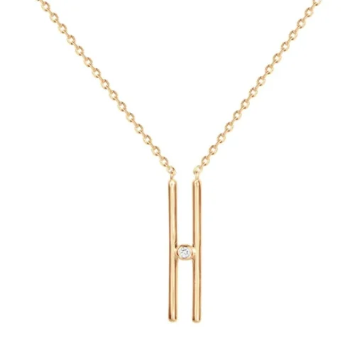 Collier Femme Solitaire Harmonie La Garçonne PLAQUE OR et Diamant