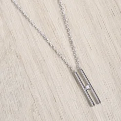 Collier Femme Solitaire Harmonie La Garçonne ARGENT 925/1000 et Diamant