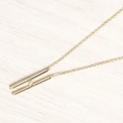 Collier Femme Solitaire Harmonie La Garçonne PLAQUE OR et Diamant