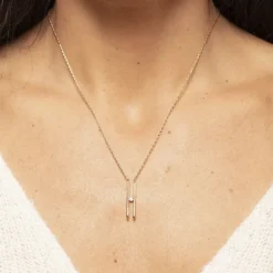 Collier Femme Solitaire Harmonie La Garçonne PLAQUE OR et Diamant