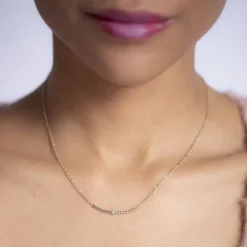 Collier Femme Solitaire Indécise La Garçonne PLAQUE OR et Diamant