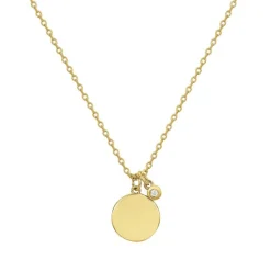 Collier Femme Solitaire Jamais sans Toi La Garçonne PLAQUE OR et Diamant