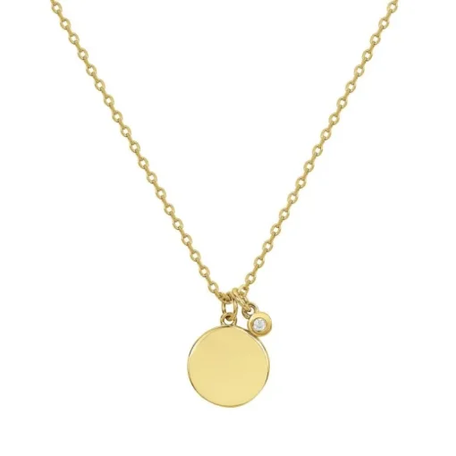 Collier Femme Solitaire Jamais sans Toi La Garçonne PLAQUE OR et Diamant