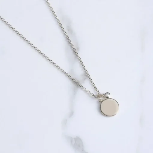 Collier Femme Solitaire Jamais sans Toi La Garçonne PLAQUE OR et Diamant