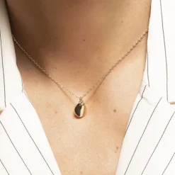 Collier Femme Solitaire Jamais sans Toi La Garçonne PLAQUE OR et Diamant