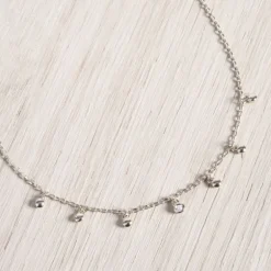 Collier Femme Solitaire Optimiste La Garçonne PLAQUE OR et Diamant