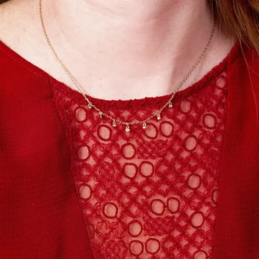 Collier Femme Solitaire Optimiste La Garçonne PLAQUE OR et Diamant