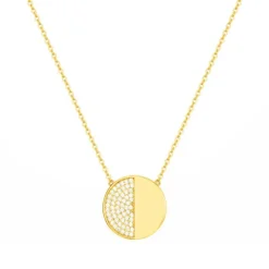 Collier femme sphère EDORA PLAQUE OR et oxydes