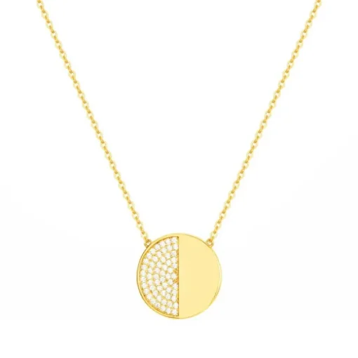 Collier femme sphère EDORA PLAQUE OR et oxydes