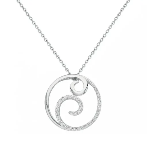 Collier Femme spirale EDORA ARGENT 925/1000 et Oxydes