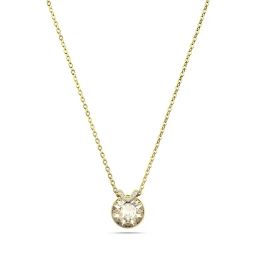 Collier Femme SWAROVSKI BELLA V COUPE RONDE JAUNE Plaqué Ton Or