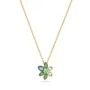 Collier Femme SWAROVSKI GEMA FLEUR VERTES Plaqué Ton Or
