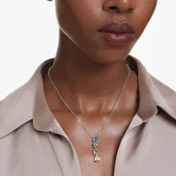 Collier Femme SWAROVSKI GEMA EN Y Métal Rhodié et Cristaux 5692421