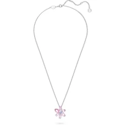 Collier Femme SWAROVSKI GEMA FLEUR ROSE Métal Rhodié Blanc