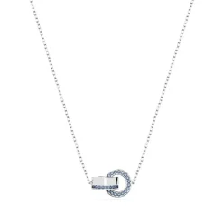 Collier Femme SWAROVSKI HOLLOW BOUCLE ENTRELACEE Métal Rhodié Blanc