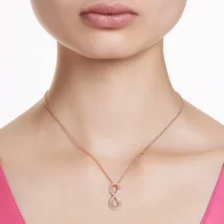 collier Femme Swarovski Hyperbola Métal Doré Rose et Zircones 5677623