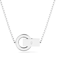 Collier Femme SWAROVSKI HOLLOW BOUCLE ENTRELACEE Métal Rhodié Blanc