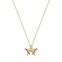 Collier Femme SWAROVSKI IDYLLIA PAPILLON ROSE Plaqué Ton Or