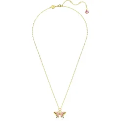 Collier Femme SWAROVSKI IDYLLIA PAPILLON ROSE Plaqué Ton Or