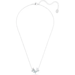 Collier Femme SWAROVSKI LILIA PAPILLON BLEU Métal Rhodié Blanc