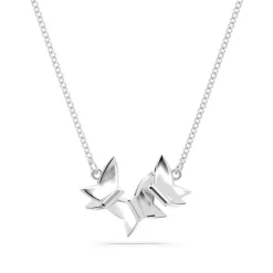 Collier Femme SWAROVSKI LILIA PAPILLON BLEU Métal Rhodié Blanc
